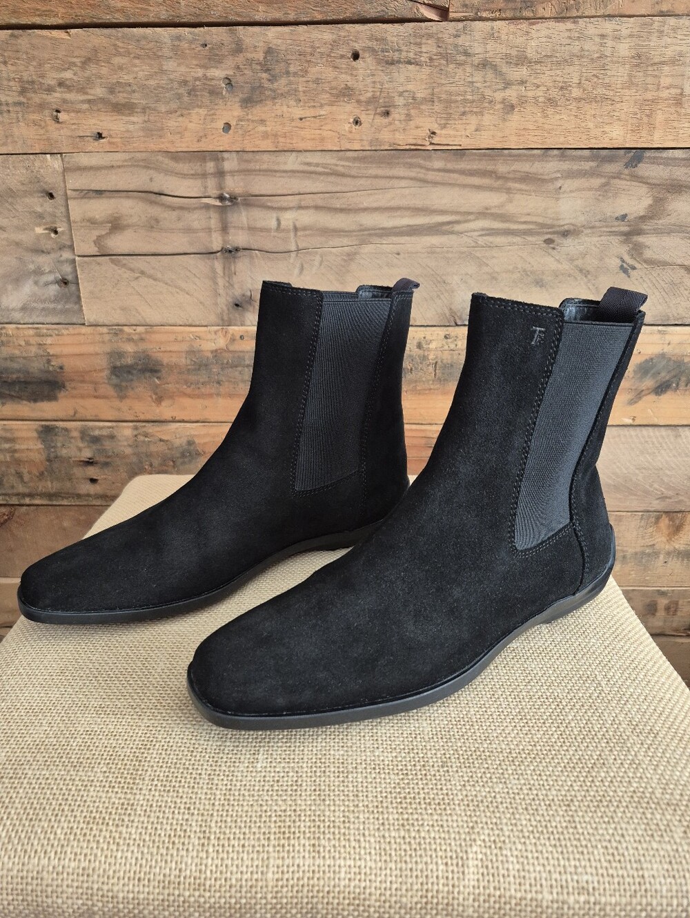 Tod's Quinn Guiana Beatles Black Suede Chelsea Boots 60s Mod Heritage Size 36